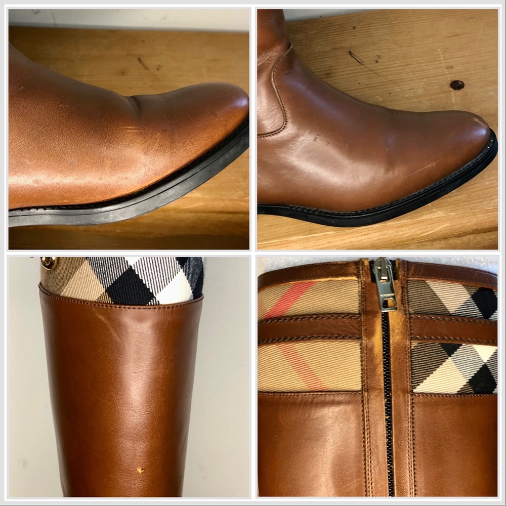 Burberry Dougal Check Trim Riding Boot Size 6.5 - Picture 11 of 13